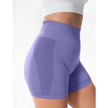 CELER Womens Workout Shorts Seamless Scrunch Butt Gym Shorts High Waisted Yoga Athletic Booty Shorts, Periwinkle XS
