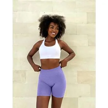 CELER Womens Workout Shorts Seamless Scrunch Butt Gym Shorts High Waisted Yoga Athletic Booty Shorts, Periwinkle XS