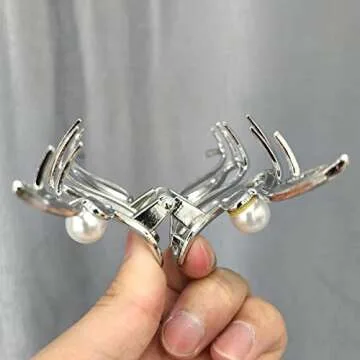 Metal Hair Claw Clips Large Silver Hair Claws Wave Shape Hair Claw Clip Fashion Hair Claw Clips Nonslip Hollow Hair Jaw Clamp Clips for Women Thick hair Thin Hair Hair Styling Hair Accessories