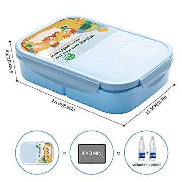 MISS BIG Bento Box for Kids, Leakproof Lunch Box