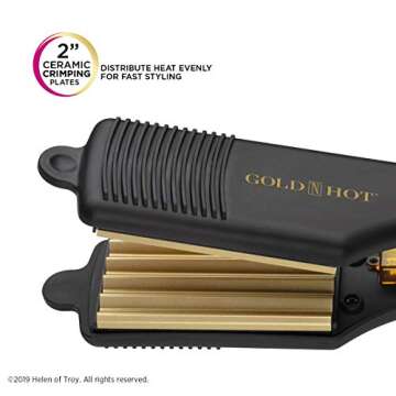 Gold N Hot Professional Ceramic 2” Hair Crimper Iron, 2 Inch (Pack of 1)