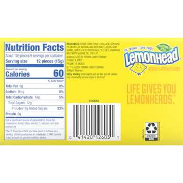 Lemonhead Hard Lemon Candy, 5 Ounce Movie Theater Candy Boxes (Pack of 12)