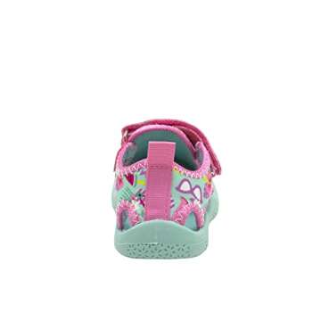 Robeez Girls Slip Resistant Neoprene Water Shoes for Summer, Beach, Pool, Tropical Paradise Seafoam Spandex, 18-24 Months