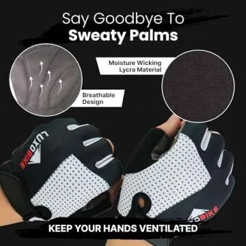 LuxoBike Cycling Gloves for Men and Women - Padded & Breathable