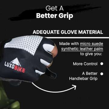 LuxoBike Cycling Gloves for Men and Women - Padded & Breathable