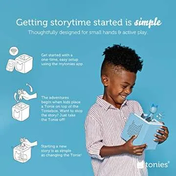 Toniebox Audio Starter Set with Cat in The Hat, Sam-l-Am, Horton Hears a Who!, and Playtime Puppy - Listen, Learn, and Play with One Huggable Little Box - Light Blue
