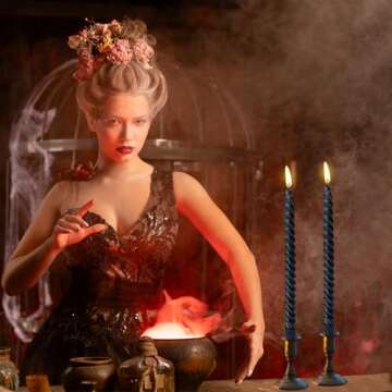 10 Inch Black Spiral Taper Candles for Dinner Party Halloween Home Decoration, 4 Pack Twisted Candlesticks for Wiccan Rituals Funeral and Memorial Services