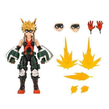 Total Anime Katsuki Bakugo - 6.5-Inch Figure with Swappable Faceplates, Alternate Hands, and Energy Effects