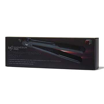 Ion Magnesium Flat Iron 1 Inch, Optimal Heat, Ceramic Tourmaline, Patented Korean Magnesium Technolo...
