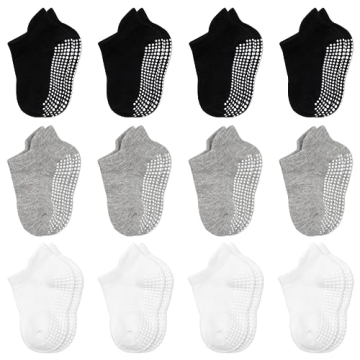 EUFANCE Baby Boy Socks Soft Comfortable Toddler Socks Non Slip Grip Ankle Socks with Non Skid Soles ...