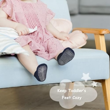 EUFANCE Baby Boy Socks Soft Comfortable Toddler Socks Non Slip Grip Ankle Socks with Non Skid Soles 12 Pack for 6-12 Months Baby Girl Socks,Black White Grey