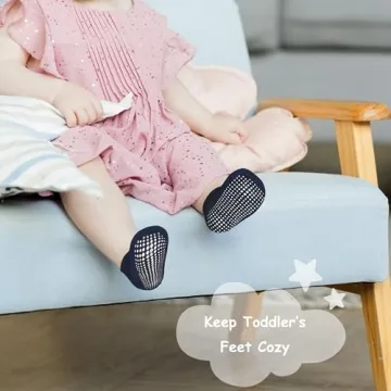 EUFANCE Baby Boy Socks Soft Comfortable Toddler Socks Non Slip Grip Ankle Socks with Non Skid Soles 12 Pack for 6-12 Months Baby Girl Socks,Black White Grey