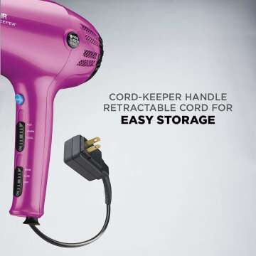 Conair Hair Dryer with Retractable Cord - 1875W Essential
