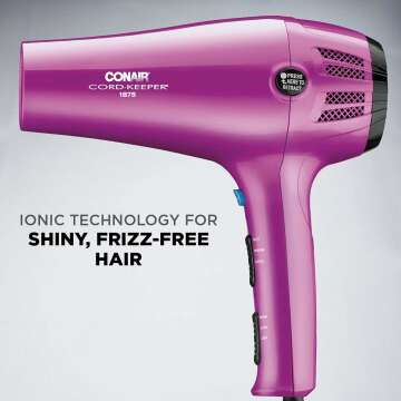 Conair Hair Dryer with Retractable Cord - 1875W Essential