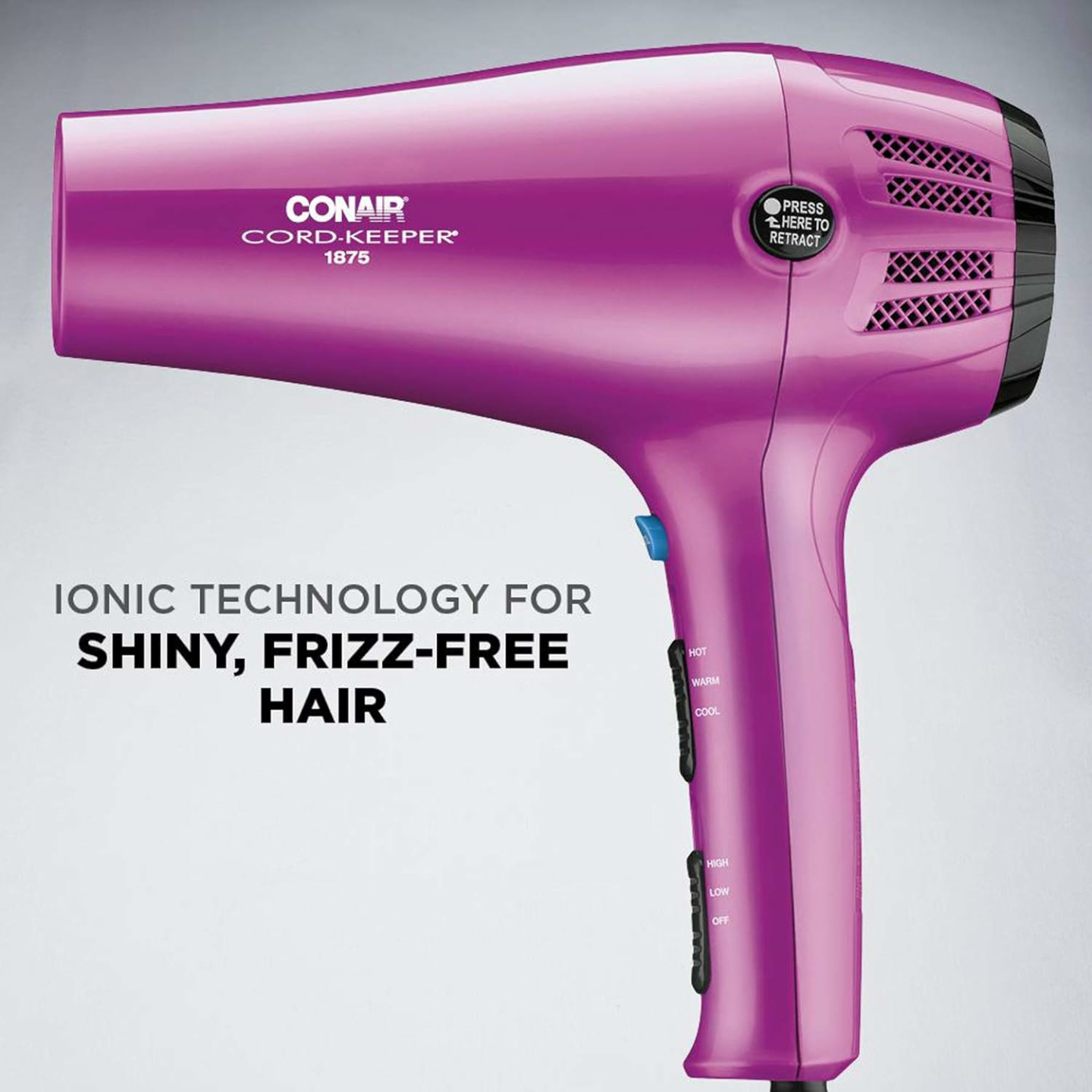 Conair Hair Dryer with Retractable Cord - 1875W Essential