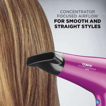 Conair Hair Dryer with Retractable Cord - 1875W Essential