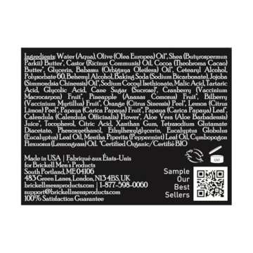 Brickell Men's Smooth Brushless Shave Butter for Men, Natural and Organic Smooth Shaving Butter to Fight Nicks, Cuts and Razor Burn, 5 Ounce, Scented