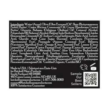 Brickell Men's Smooth Brushless Shave Butter for Men, Natural and Organic Smooth Shaving Butter to Fight Nicks, Cuts and Razor Burn, 5 Ounce, Scented