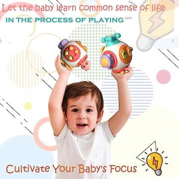 Playcasually 7 8 9 10 12 18 Month Old Baby Toys, Learning Car Activities Sensory Busy Fidget Cube Bo...
