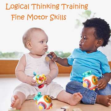 Playcasually 7 8 9 10 12 18 Month Old Baby Toys, Learning Car Activities Sensory Busy Fidget Cube Board Travel Toy for Toddlers 1-3 Educational Montessori Toys for 1 2 Year Old