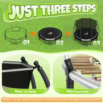 BCAN Trampoline 8FT 10FT 12FT 14FT 15FT 16FT Recreational Trampoline with Enclosure for Kids Adults, ASTM Approved, Outdoor Trampoline with Ladder for Kids