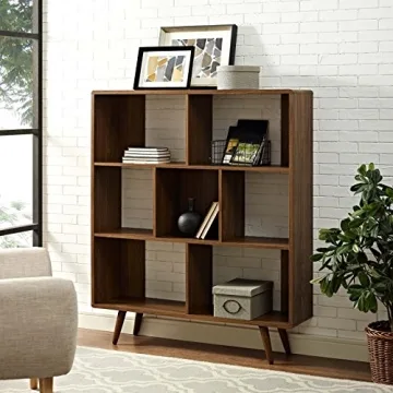 Beautiful Walnut 7 Tier Bookcase for Modern Homes