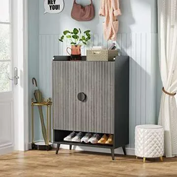 Tribesigns 7-Tier Shoe Cabinet with Doors for Entryway Storage