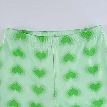Alyweatry Women Y2k High Waist Fashion Pants Tie Dye Print Flared Trousers Straight Leg Streetwear Baggy Sweatpants Green Heart M m Medium