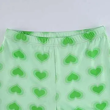 Alyweatry Women Y2k High Waist Fashion Pants Tie Dye Print Flared Trousers Straight Leg Streetwear Baggy Sweatpants Green Heart M m Medium