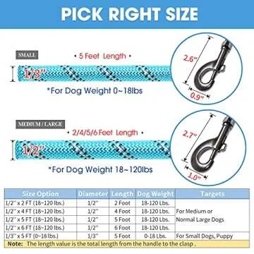 BAAPET 2/4/5/6 FT Dog Leash with Comfortable Padded Handle and Highly Reflective Threads for Small Medium and Large Dogs (6FT-1/2'', Blue)