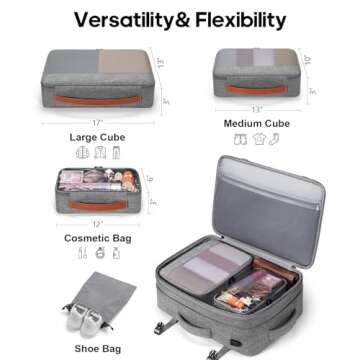 Bagsure Travel Backpack, 42L Carry on Luggage, Flight Approved Expandable Backpack, Laptop Backpack, Hidden Shoulder Straps Weekender Bags for Women Men, Suitcase with Packing Cubes and Shoe Pocket