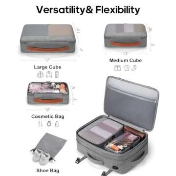 Bagsure Travel Backpack, 42L Carry on Luggage, Flight Approved Expandable Backpack, Laptop Backpack, Hidden Shoulder Straps Weekender Bags for Women Men, Suitcase with Packing Cubes and Shoe Pocket