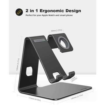 Lamicall Apple Watch Phone Holder 2-in-1 Stand