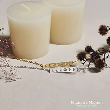 Moon Phases Crescent Bar Necklace - Celestial Jewelry