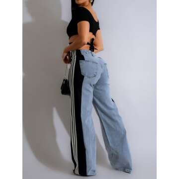 Stylish High Waisted Stretchy Patchwork Women’s Jeans