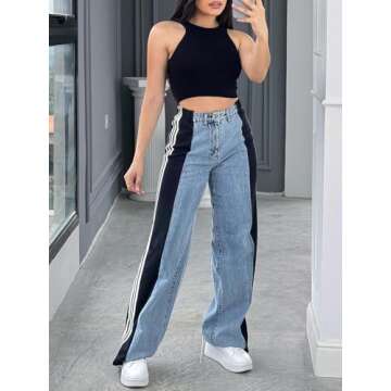 Stylish High Waisted Stretchy Patchwork Women’s Jeans