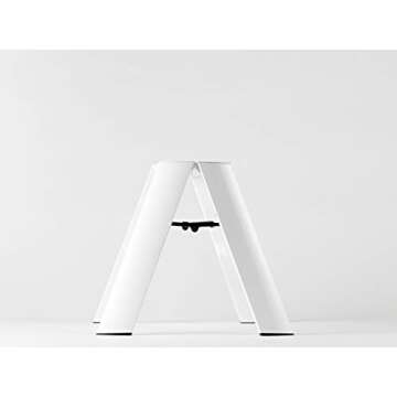 Hasegawa Ladders Lucano Step Stool, Wide 2, White