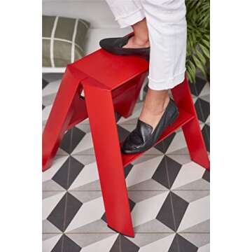 Hasegawa Ladders Lucano Step Stool, Wide 2, White