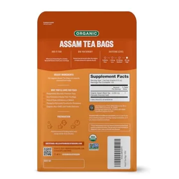 FGO Organic Assam Tea - 100 Eco-Conscious Black Tea Bags in Resealable Package