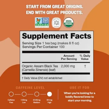 FGO Organic Assam Tea - Bold Black Tea for Every Day