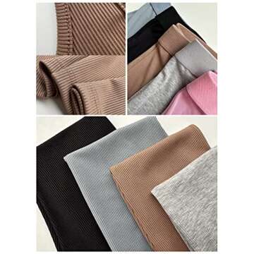 AYWA Casual Workout Sets Two Piece Outfits for Women Ribbed Crop Tank Top High Waist Leggings Active Wear (Brown, X-Large)