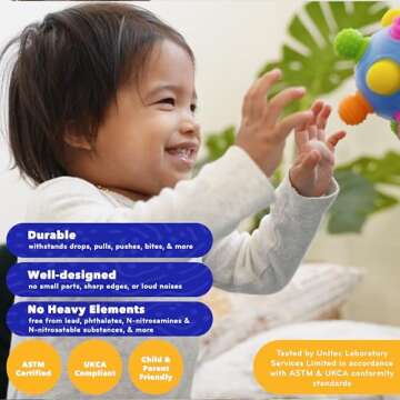 Mobi Games Woblii Activity Toy - Sensory Activities for Toddlers and Kids & BPA-Free & Food Grade Silicone Teething Toy & Montessori Learning Games - for 3 Month Old & Up