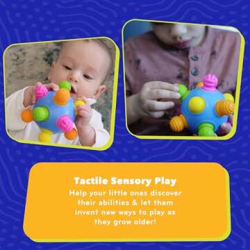 Mobi Games Woblii Activity Toy - Sensory Activities for Toddlers and Kids & BPA-Free & Food Grade Silicone Teething Toy & Montessori Learning Games - for 3 Month Old & Up