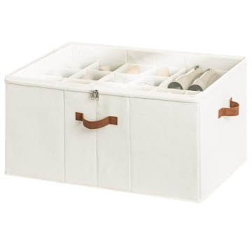 StorageWorks Shoe Organizer for Closet, Extra Large Fabric Shoe Storage Bins with Clear Cover, Adjus...