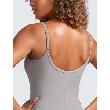 CRZ YOGA Butterluxe Jumpsuits for Women Yoga Workout Casual One Piece Leggings Romper with Built in Bra Gull Gray X-Small