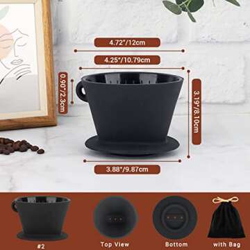 Segarty Silicone Pour Over Coffee Dripper - Collapsible Coffee Maker for Travel & Camping