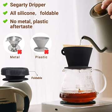 Segarty Silicone Collapsible Coffee Dripper for Travel & Camping