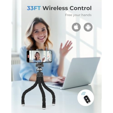 UBeesize Flexible Phone Tripod with Remote Camera Stand