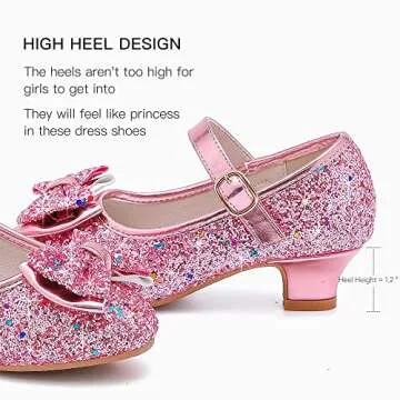 Walofou Flower Pink Princess Shoes for Little Girls