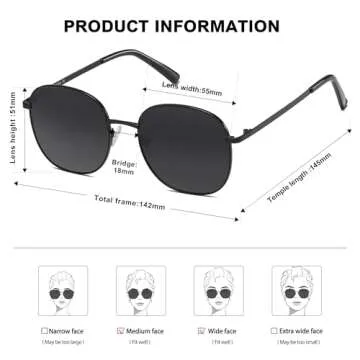 SOJOS Classic Trendy Square Sunglasses for Women Men Cute Big Frame Gold Shades SJ1137, Black/Grey